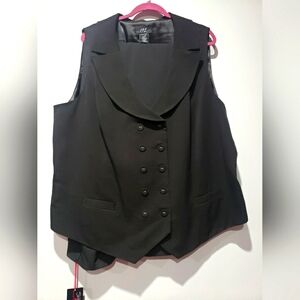 MIDNIGHT VELVET WOMEN'S 3X BLACK VEST PANT SUIT